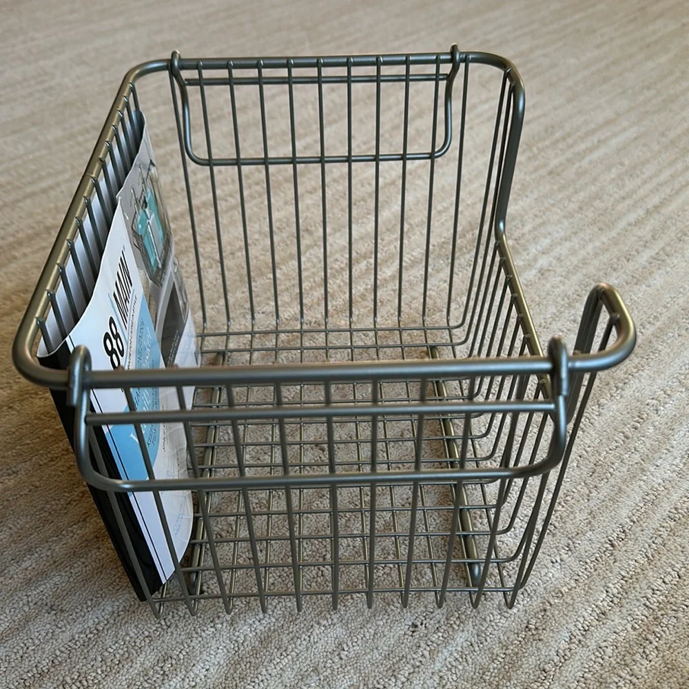 88 Main Vanity Stacking Bath Basket Champagne Finish, Space Saving, Stackable